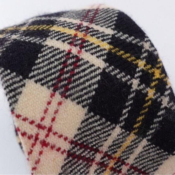 Matt Andrew 100% Wool Mens Tie Necktie Plaid Preppy Crème Black Red Yellow - Picture 3 of 9